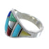 Southwest Sterling Silver Multicolor Ring Size 8-1/4 AX53149